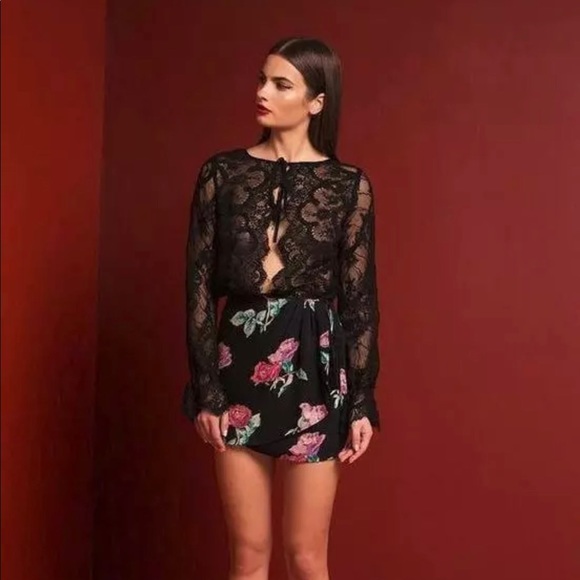 Stone Cold Fox Ruby Skirt Black Peony Size 1 $285 - Picture 1 of 7